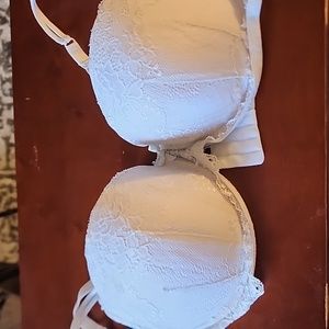 White lace bra lightly warn